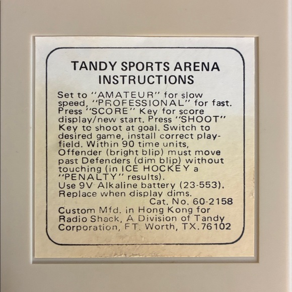 Tandy Sports Arena (1981, Model# 60-2158) - Picture 7 of 14